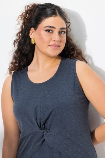 Ulla Popken 837874 Ujjatlan jersey ruha Sötétkék - Jersey ruhák - 