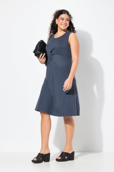 Ulla Popken 837874 Ujjatlan jersey ruha Sötétkék - Jersey ruhák - 