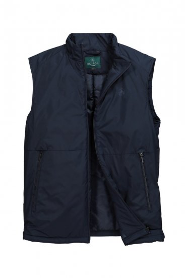 Boston Park 877 Mellény állógallérral és cipzárral Sötétkék - Kabátok - Nagyméretű Kabátok - 2XL-8XL