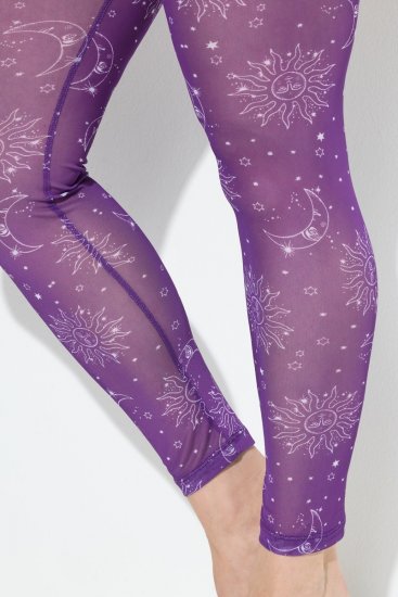 Ulla Popken 837935 Mintás harisnyaleggings Lila - Harisnyanadrágok & zoknik - 