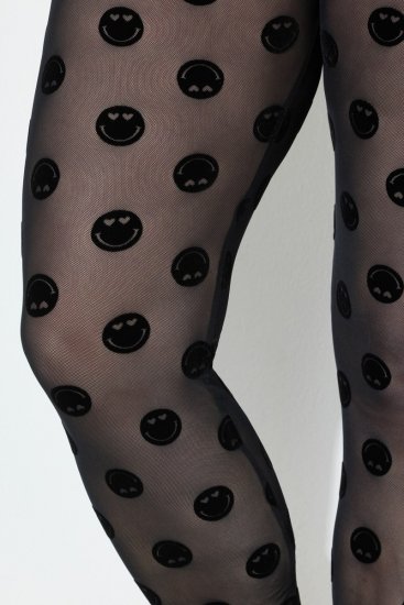 Ulla Popken 837949 Mintás harisnyaleggings Fekete - Harisnyanadrágok & zoknik - 