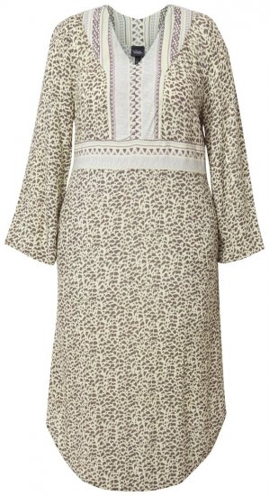 Ulla Popken 838120 Mintás ruha V-nyakkal Világoszöld - Mini ruhák - Plus size miniruhák nőknek