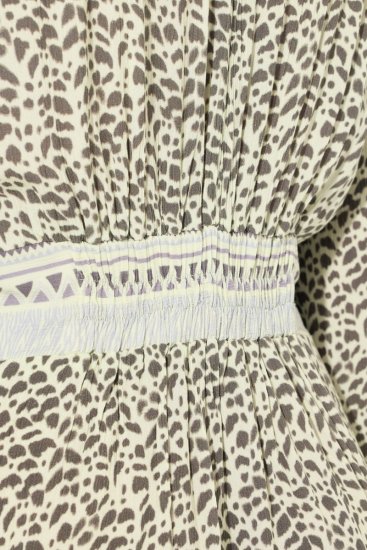 Ulla Popken 838120 Mintás ruha V-nyakkal Világoszöld - Mini ruhák - Plus size miniruhák nőknek