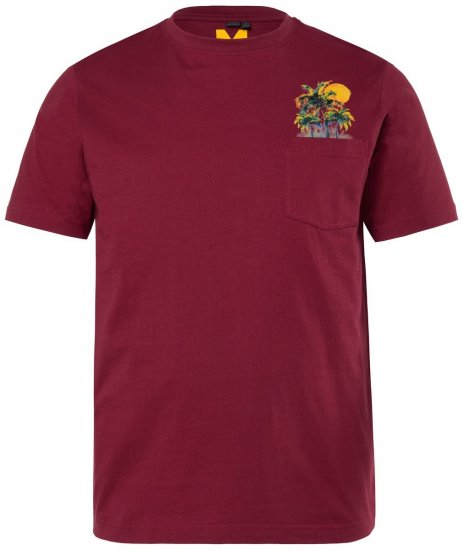Men+ 219 Póló Pálmafák Rézbarna - Pólók - Nagyméretű pólók - 2XL-14XL