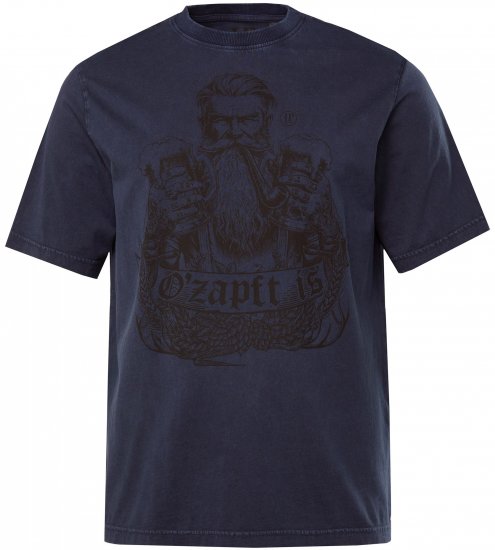 JP1880 O’zapft is! Design Vintage Look T-Shirt Navy Blue - Pólók - Nagyméretű pólók - 2XL-14XL