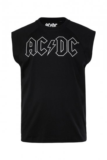JP1880 AC/DC Classic Logo Band Tank Top Black - Pólók - Nagyméretű pólók - 2XL-14XL