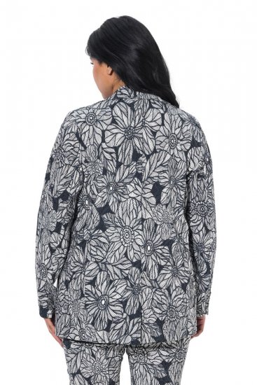 Ulla Popken 838656 Virágos blézer Fehér - Blézerek - Blézerek plus size méretben nőknek