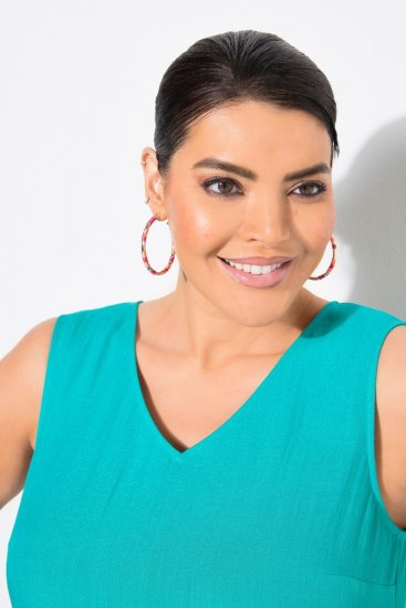 Ulla Popken 839135 Ujjatlan maxiruha Türkiz - Maxi ruhák - Női plus size maxiruhák