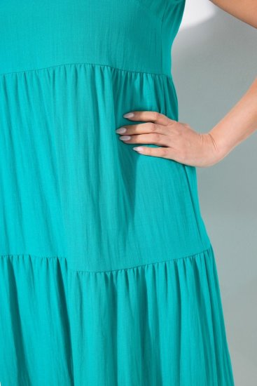 Ulla Popken 839135 Ujjatlan maxiruha Türkiz - Maxi ruhák - Női plus size maxiruhák