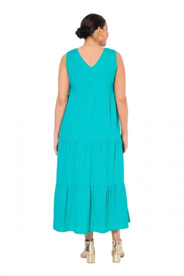 Ulla Popken 839135 Ujjatlan maxiruha Türkiz - Maxi ruhák - Női plus size maxiruhák