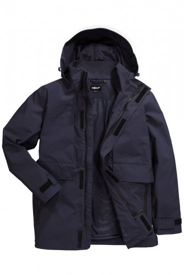 Men+ 215 Esőkabát kapucnival Sötétkék - Kabátok - Nagyméretű Kabátok - 2XL-8XL