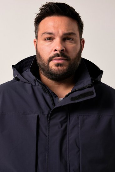 Men+ 215 Esőkabát kapucnival Sötétkék - Kabátok - Nagyméretű Kabátok - 2XL-8XL