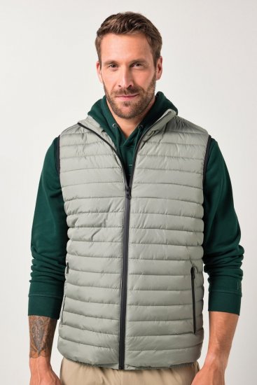 JAY-PI Lightly Quilted Vest with Stomach Fit Grey - Kabátok - Nagyméretű Kabátok - 2XL-8XL