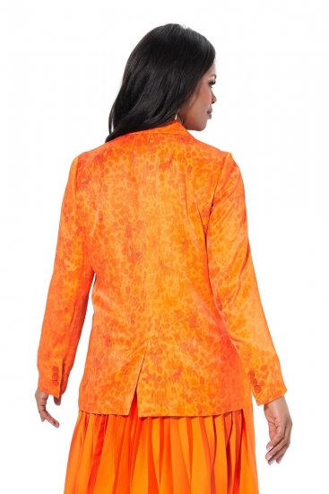 Ulla Popken 839607 Mintás szatén blézer Világosnarancs - Blézerek - Blézerek plus size méretben nőknek
