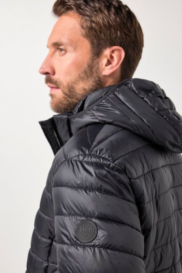 JAY-PI Lightly Quilted Jacket with a Hoodie Black - Kabátok - Nagyméretű Kabátok - 2XL-8XL