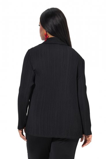 Ulla Popken 839843 Pliszírozott blézer Fekete - Blézerek - Blézerek plus size méretben nőknek