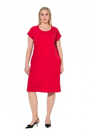 Ulla Popken 839896 Jersey ruha strasszokkal Rózsaszín - Estélyi ruhák - Molett alkalmi ruhák