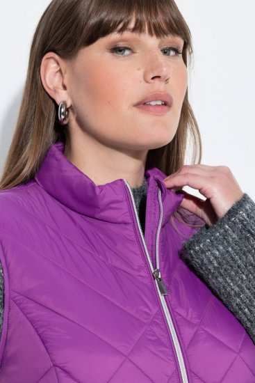 Ulla Popken 840047 Vízlepergető steppelt mellény Lila - Mellények - 