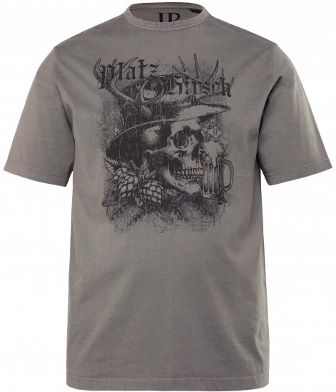 JP1880 Beer King Design Vintage Looking T-Shirt Gray - Pólók - Nagyméretű pólók - 2XL-14XL