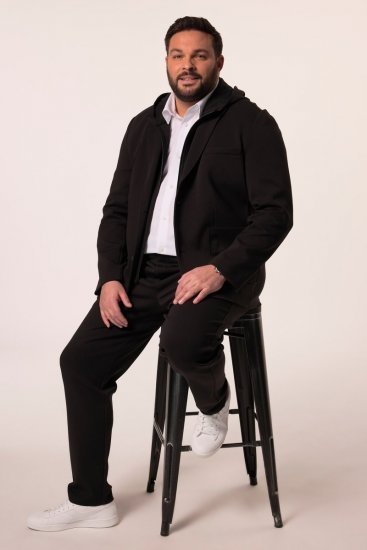 Men+ 205 Bilbao Flexlastic Jersey zakó Fekete - Öltönyök - Nagyméretű öltönyök
