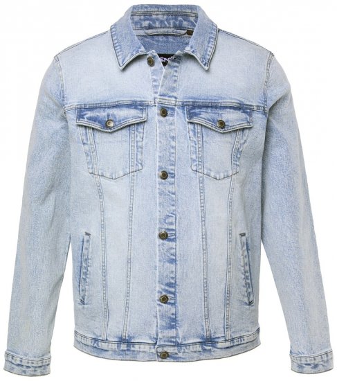 Men+ 394 Farmerdzseki mellzsebekkel Világoskék - Kabátok - Nagyméretű Kabátok - 2XL-8XL