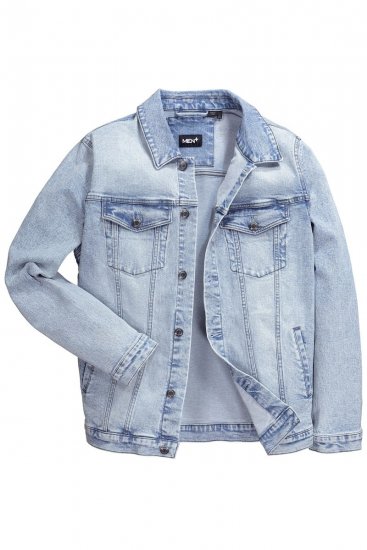 Men+ 394 Farmerdzseki mellzsebekkel Világoskék - Kabátok - Nagyméretű Kabátok - 2XL-8XL