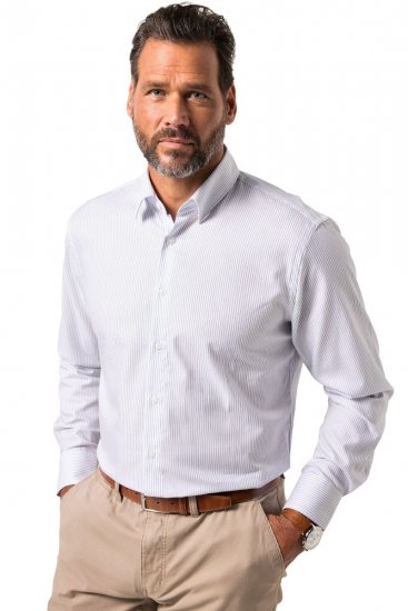 JP1880 Business Shirt Long Sleeve Striped Snow White - Ingek - Ingek 2XL-10XL