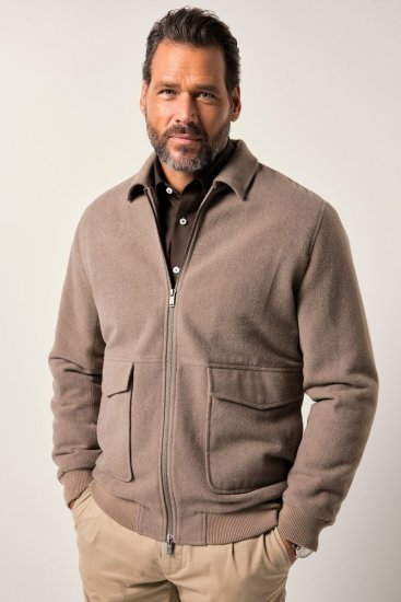 JP1880 Blouson Jacket Lightweight and Warm Brown - Kabátok - Nagyméretű Kabátok - 2XL-8XL