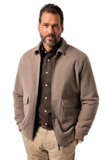 JP1880 Blouson Jacket Lightweight and Warm Brown - Kabátok - Nagyméretű Kabátok - 2XL-8XL