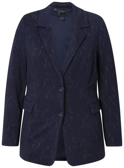 Ulla Popken 841163 Jacquard jersey blézer Sötétkék - Blézerek - Blézerek plus size méretben nőknek