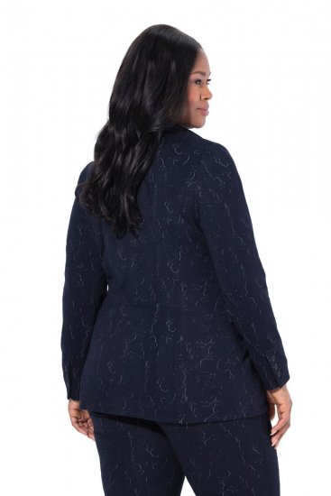 Ulla Popken 841163 Jacquard jersey blézer Sötétkék - Blézerek - Blézerek plus size méretben nőknek