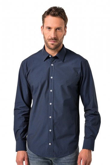 JP1880 Shirt Long Sleeve Kent Collar Navy - Ingek - Ingek 2XL-10XL