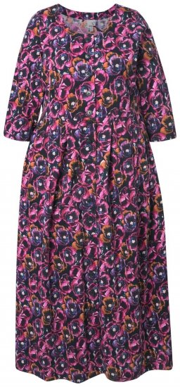 Ulla Popken 841219 Virágos maxiruha Sötétlila - Maxi ruhák - Női plus size maxiruhák
