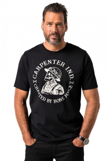 JP1880 T-Shirt Chest Print Bone Force Black - Pólók - Nagyméretű pólók - 2XL-14XL
