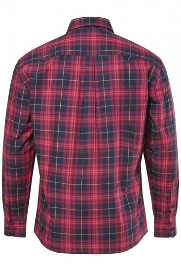 JP1880 Checked Shirt Long Sleeve Red - Ingek - Ingek 2XL-10XL