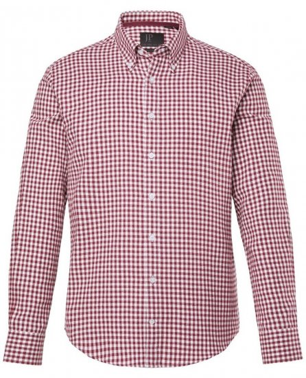 JP1880 Checked Flannel Shirt Long Sleeve Light Red - Ingek - Ingek 2XL-10XL