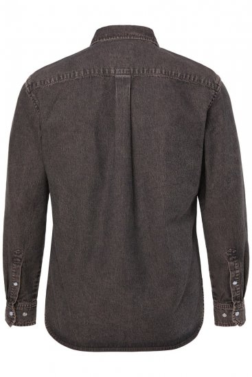 JP1880 Denim Shirt Flexnamic Dark Brown - Ingek - Ingek 2XL-10XL