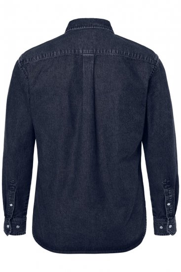 JP1880 Denim Shirt Flexnamic Long Sleeve Navy - Ingek - Ingek 2XL-10XL