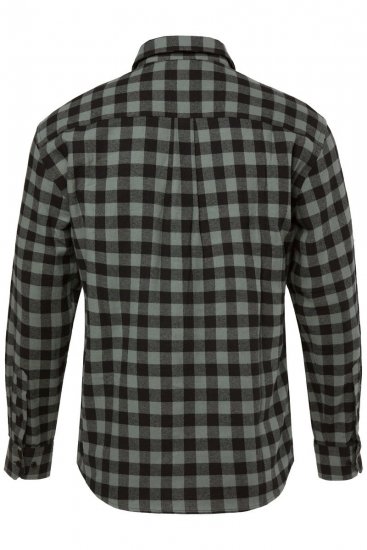JP1880 Checked Flannel Shirt Long Sleeve Eucalyptus Green - Ingek - Ingek 2XL-10XL