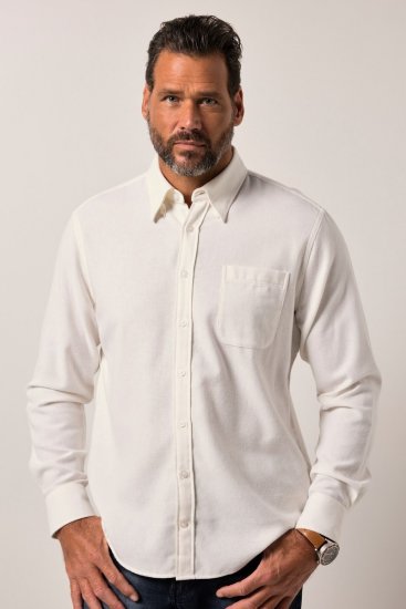 JP1880 Checked Flannel Shirt Long Sleeve Creamy White - Ingek - Ingek 2XL-10XL