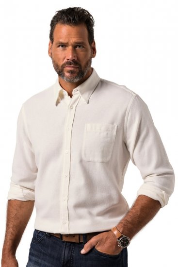 JP1880 Checked Flannel Shirt Long Sleeve Creamy White - Ingek - Ingek 2XL-10XL