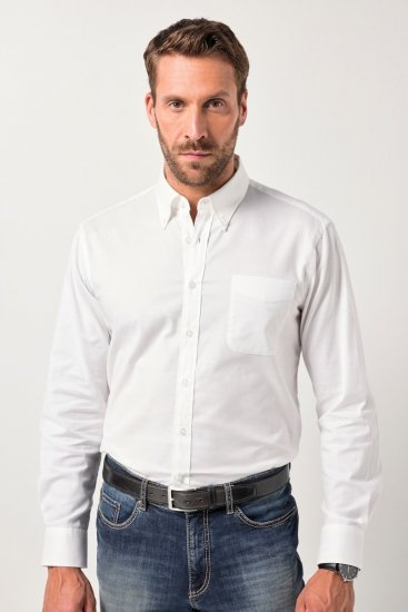 JP1880 Oxford Shirt Flexnamic Long Sleeve Snow White - Ingek - Ingek 2XL-10XL