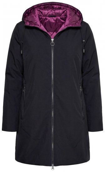 Ulla Popken 841398 Kabát Fekete - Kabátok - Női plus size kabátok