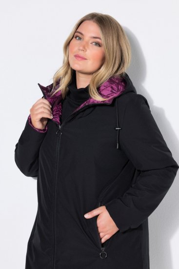 Ulla Popken 841398 Kabát Fekete - Kabátok - Női plus size kabátok