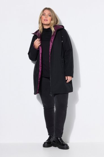 Ulla Popken 841398 Kabát Fekete - Kabátok - Női plus size kabátok
