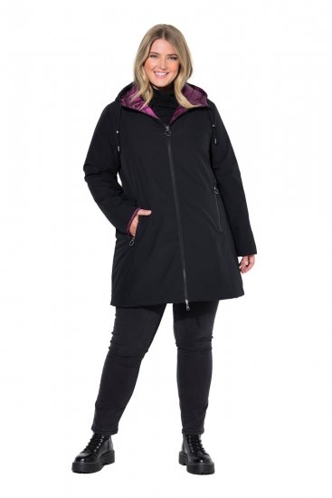 Ulla Popken 841398 Kabát Fekete - Kabátok - Női plus size kabátok