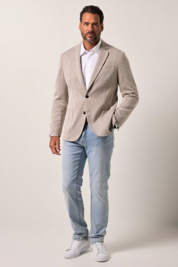 JP1880 Jacket Business Checked Beige - Öltönyök - Nagyméretű öltönyök