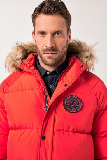 JP1880 Parka Quilted Faux Fur Hood Red - Kabátok - Nagyméretű Kabátok - 2XL-8XL
