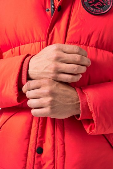 JP1880 Parka Quilted Faux Fur Hood Red - Kabátok - Nagyméretű Kabátok - 2XL-8XL