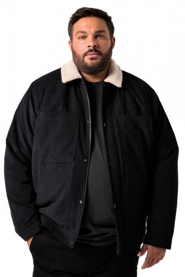 Men+ 545 Dzseki teddy gallérral Fekete - Kabátok - Nagyméretű Kabátok - 2XL-8XL
